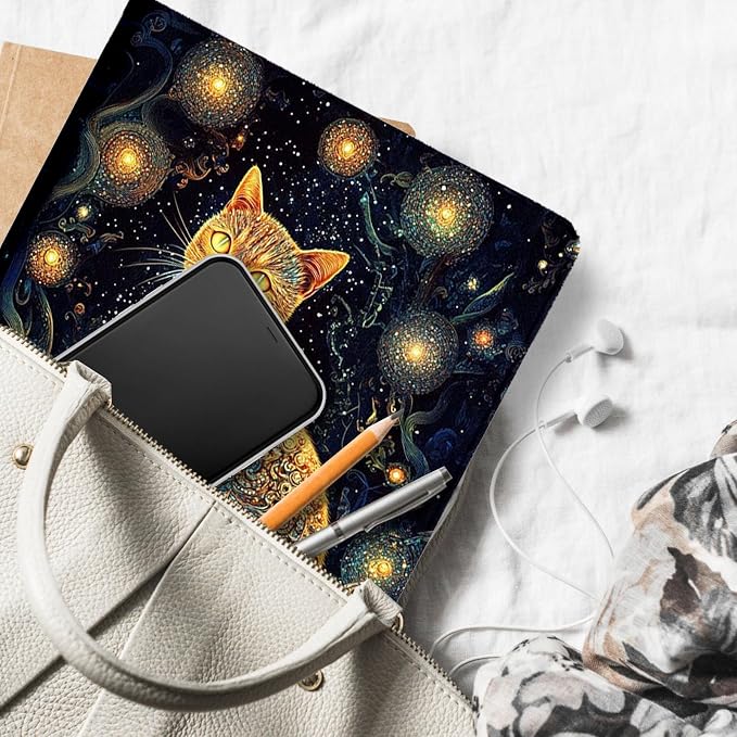 for Microsoft Surface Pro 8-13" 2021 Tablet Case,Auto Wake/Sleep,Adjustable Stand Protective Cover - Galaxy Cat Art