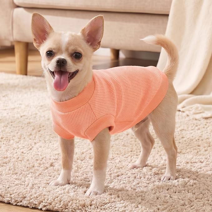1 Pack Dog Shirt for Small Supplies Functional Waffle Dog Clothes Warm Soft Sweatshirt Outfit for Dogs Cats Pet Apparel