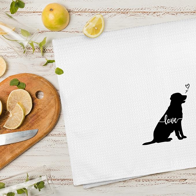 Cute It's Not Dog Hair It's Labrador Glitter Kitchen Towels Set of 2 Decor Gifts for Women Dog Lovers Owners Mom, Funny Dogs Decorative Dish Hand Towels for Bathroom Home Drying 16x24 Inch