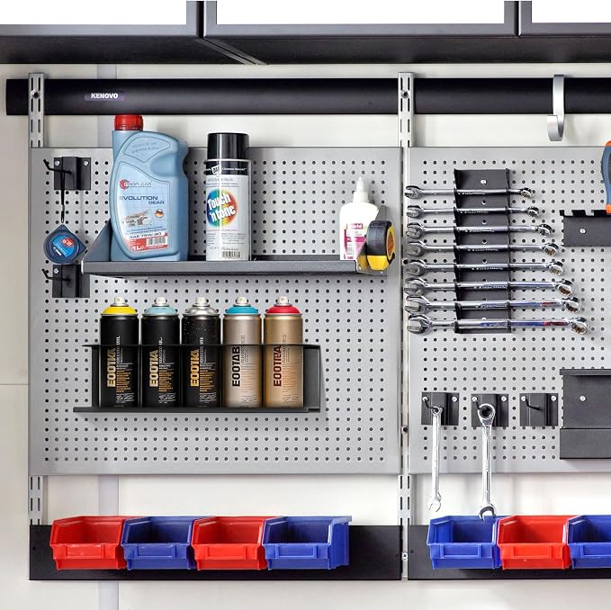 Touri 4 Pcs Spray Can Holder, Able to Hold 20 Cans | For Garage and Workspace, Wall-Mounted Steel Aerosol Can Holder