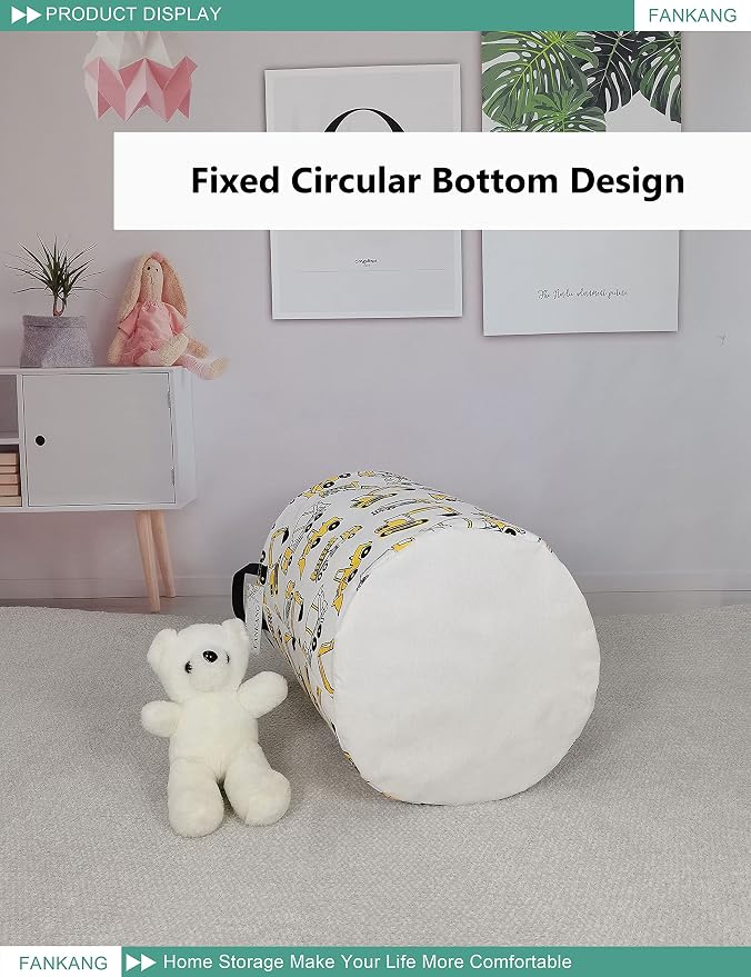 Storage Bin Foldable Nursery Organizer Basket Excavator | Foldable with Waterproof PE Coating Organizer Bin for Kids Boys and Girls,Office,Bedroom,Clothes
