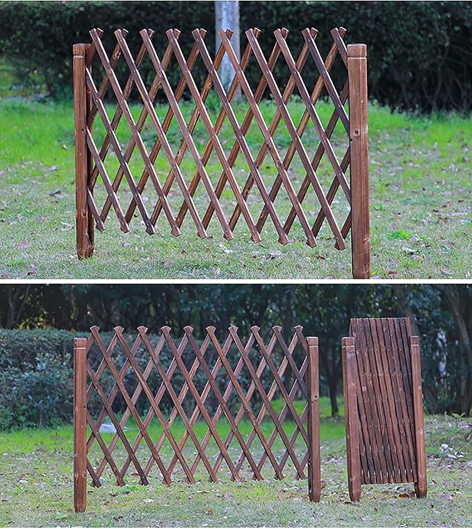 Plant Stand Expanded Picket Trellis Fence, Outdoor Garden Wooden Edging/Grass Lawn Flowerbeds Plant Borders, for Landscaping Pet Animal Barrier Patio Flower Bed (Size : W270cm x H182cm)