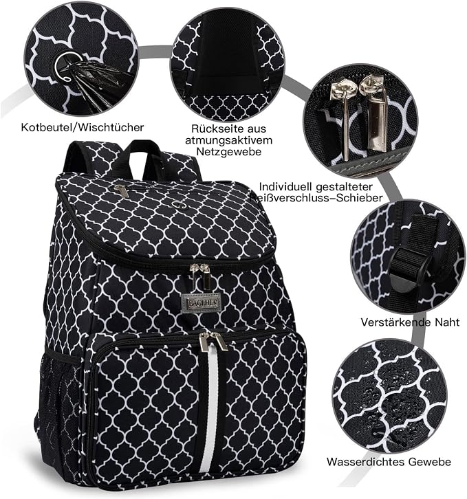 BAGLHER丨Dog Travel Bag, Airline Approved Pet Supplies Backpack, Dog Travel Backpack with 2 Silicone Collapsible Bowls and 2 Food Baskets