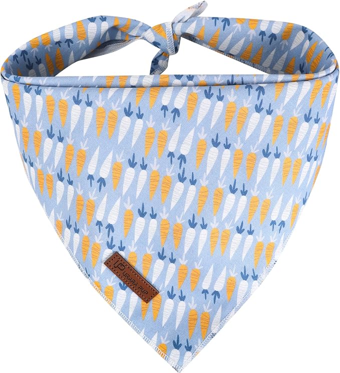 Easter Dog Bandana, Easter Triangle Bid Scarf for Small Medium Dog, Cotton Pet Kerchief for Girl Boy Dogs or Cats, Cute Carrot Dog Bandana, Comfortable Easter Dog Bandana