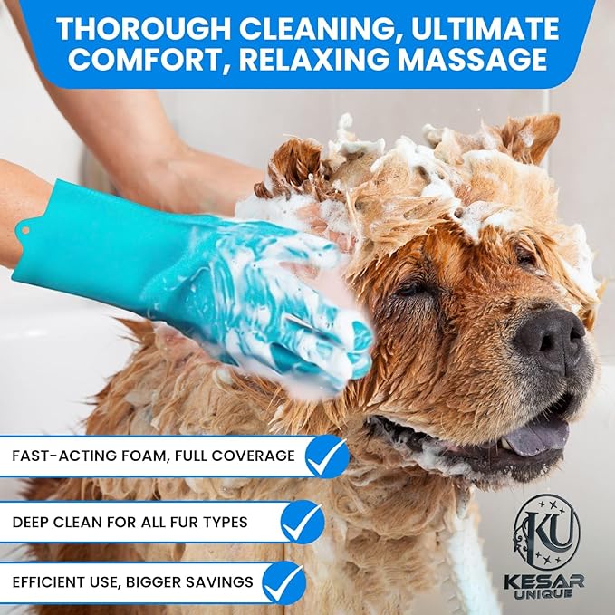 8PCS Pet Grooming & Bathing Kit for Dogs & Cats| Dog Shampoo Brush with Silicone Dog Washing Gloves,Dog Bath Brush for Deshedding,Puppy & Dog Bathing Supplies|Dog Washing Brush