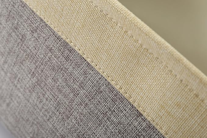 Storage Basket for Organizing - 3 Pack 14x10x7 inch Large Collapsible Storage Bin for Shelves, Fabric Storage Cubes for Organizer ClosetCloth Gift Toy (Grey & Gold)