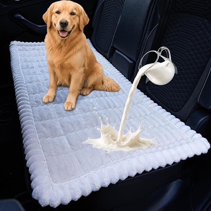 Dog Bed for Car Back Seat, Waterproof Dog Blanket for Car, White | Dog Bed for Car, Back Seat Dog Bed, Washable & Non-Slip Travel Pet Mat for For the Back Seat and Trunk, Fits Car, Truck & SUV