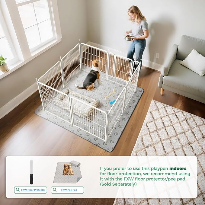 FXW Rollick Dog Playpen, Indoor, Yard & RV Camping, 32" H, 8 Panels | Easy setup, Heavy-duty, DIY layouts, for Small & Medium Dogs, Patented