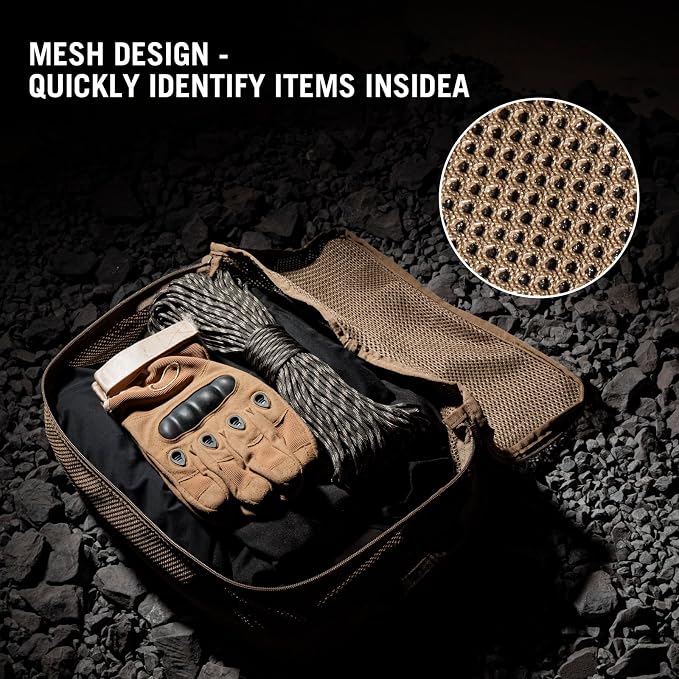 3 PCS Tactical Modular Packing Cubes, Large Capacity Mesh Storage Bag,Outdoor Travel Organize Storage Pouches Bags.