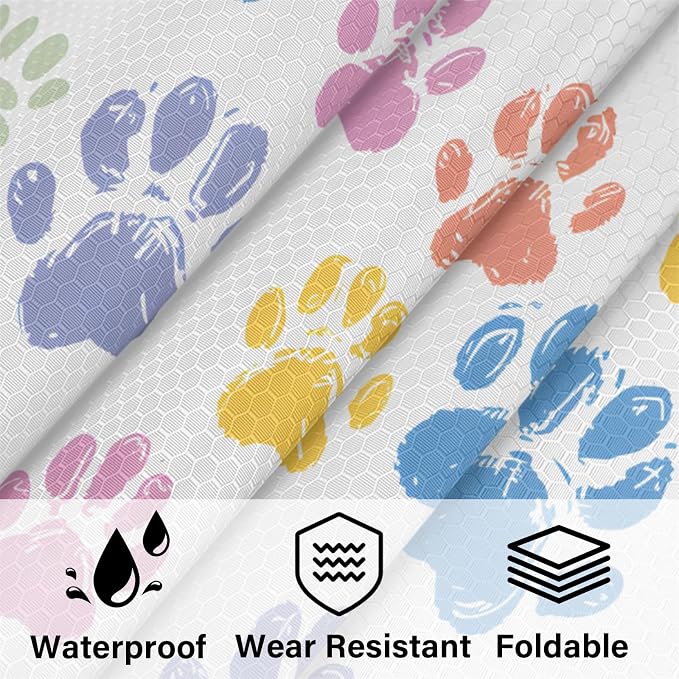 Colorful Dog Paw Compression Packing Cubes Paw Print 6 Set Travel Packing Cubes for Suitcases Lightweight Expandable Organizers