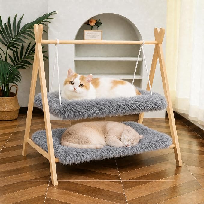 Fluffy Cat Bed Mat 19.6"x31.4" Furry Small Dog Cats Cushions for Indoor | Grey Faux Fur Fuzzy Puppy Pads for Pet Sleep
