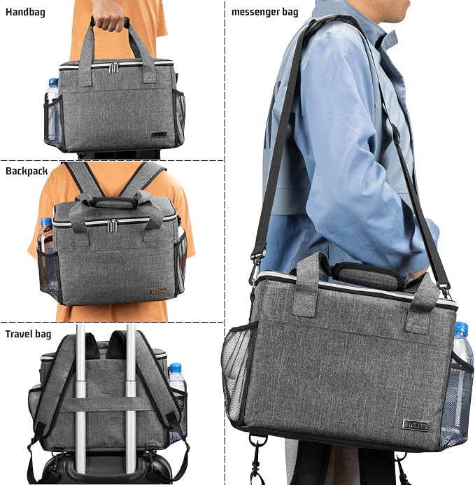 BAGLHER Dog Travel Bag Backpack Pet Supplies Backpack Pet Accessories Storage Bag 5-Piece Set With Shoulder Strap 2 Lined Pet Food Containers 4 Foldable Feeding Bowls Essential Kit for Pet travel