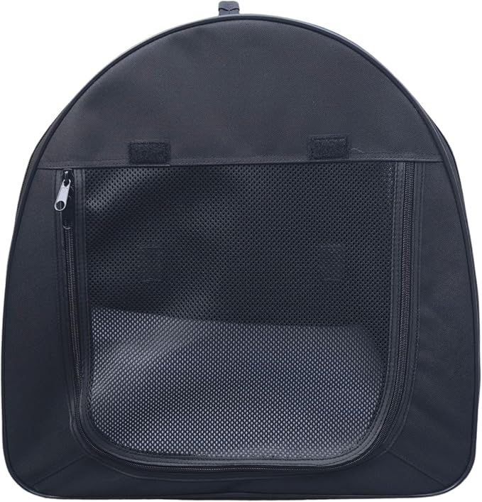 One for Pets Fabric Portable Pet Kennel/Shelter, Single, Black 20"x20"x19.5" - Car Seat-Belt Fixture Included