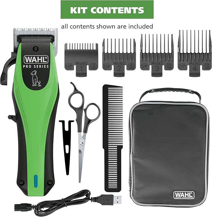 Wahl Pro Series Lithium Ion Cordless Dog Grooming Kit – Rechargeable, Heavy-Duty Dog Clippers for Thick Coats – Model 3025854