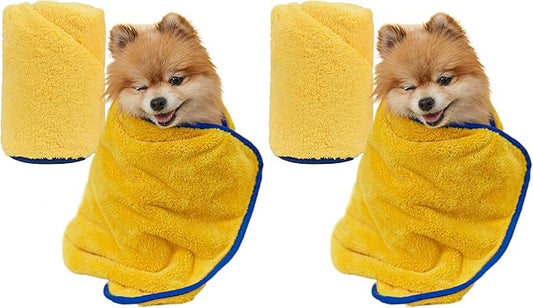 PETHROOM Ultra Absorbent Pet Towel | Quick-Drying, Soft Microfiber Dog & Cat Bath Towel | Lightweight, Durable, Fast Water-Soaking | Ideal for All Breeds (Medium) 15.7" x 31.5" (Pack of 2)