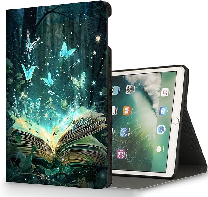 for Microsoft Surface Pro 7 Plus,Surface Pro 7/6/5/4 12.3" Tablet Case,Auto Wake/Sleep,Adjustable Stand Protective Cover - Forest Butterfly