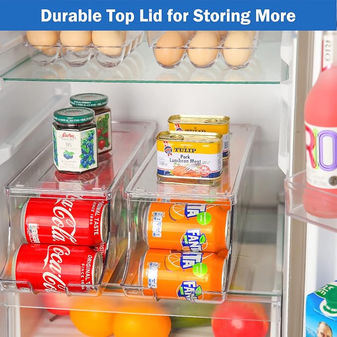 Puricon 2 Pack Soda Can Organizer Dispenser for Refrigerator Fridge