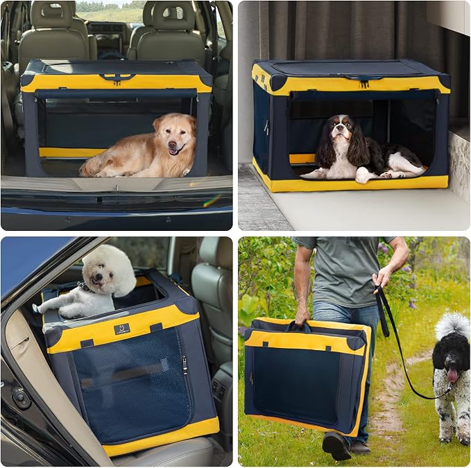 A 4 Pet 40-in XL Collapsible Soft Dog Crate, Large Dogs | patented screw frame, Lockable zippers, waterproof base, washable cover, outdoor/indoor/car