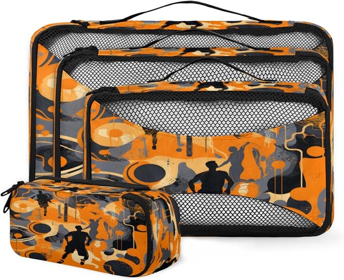Sports Theme Packing Cubes for Travel, Luggage Packing Organizers, Sports Travel Accessories Large Toiletries Bag for Clothes Shoes Cosmetics Toiletries