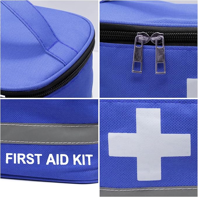 Faylapa Empty First Aid Bag, 10.2x5.5x5.5 inches Portable Outdoor First Aid Medical Storage Bag, Multi-Function Emergency Medicine Storage Organizer for Home Outdoor Travel Car Camping Hiking