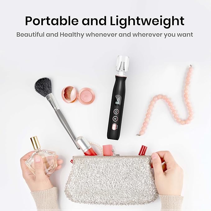 Nail Drill Electric Nail File - Cordless Professional Nail Filer for Manicure and Pedicure, Portable Nail Drill Machine Kit for Acrylic Gel Nails Thick Toenails Nail Grind (Matte Black)
