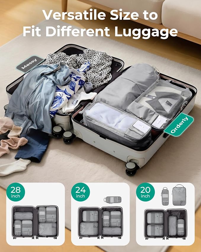 BAGSMART Compression Packing Cubes for Travel Essentials | 14 Set /6 Set /4 Set/2 Set, Lightweight, Durable