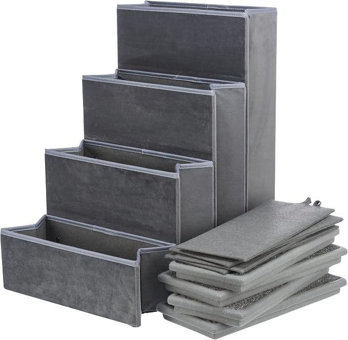TRIXIE 4-Step Velour Pet Stairs, Gray | Collapsible, Storage Compartments for Pet Toys, Ideal for Dogs and Cats