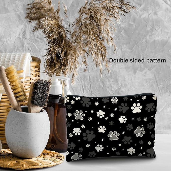 Paw Print Makeup Bag - Dog Gifts for Women, Cosmetic Bag for Dog Lovers