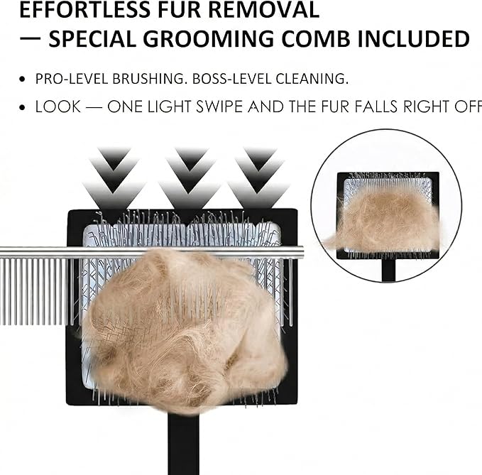 Slicker Brush for Dogs, Large Long Pin Dog Grooming Brush for Doodles Goldendoodles Poodles Labradoodle Bernedoodles, 3 Pcs Wooden Handle for Mats Tangles - Black