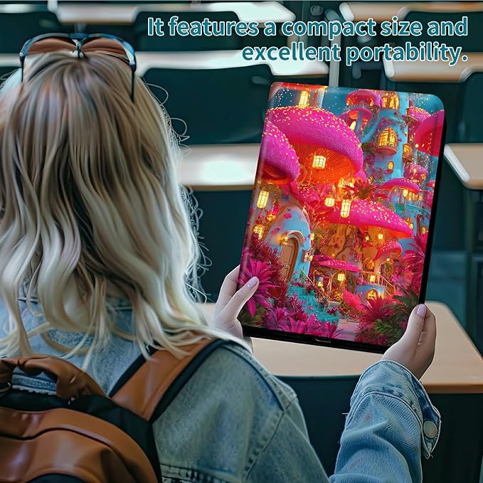Case for Samsung Galaxy Tab S6 10.5" 2019 SM-T860/T865/T867, 360 Degree Rotating Stand with Multi-Angle Vertical & Horizontal Viewing Shockproof Shell for Women Men, Pink Mushroom Village