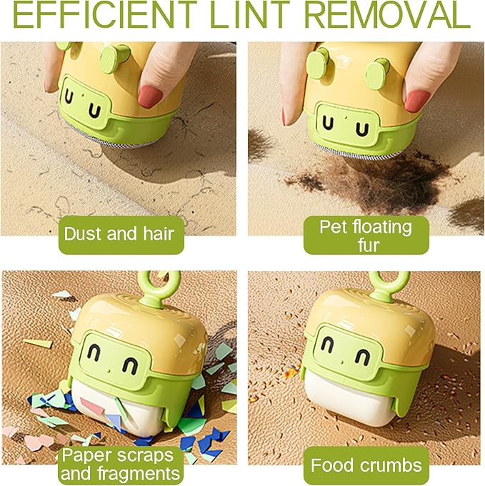Sticky Lint Roller for Pet Hair, Fuzz, Dust & Debris - Reusable & Washable, Strong Adhesion, Cute Portable Design (Pink)
