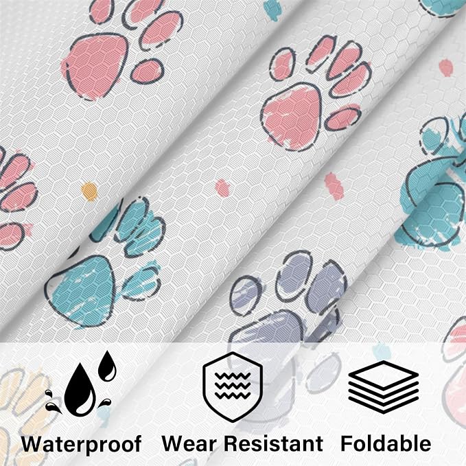 Paw Print Compression Packing Cubes Puppy Dog Paw 6 Set Travel Packing Cubes for Suitcases Lightweight Expandable Organizers