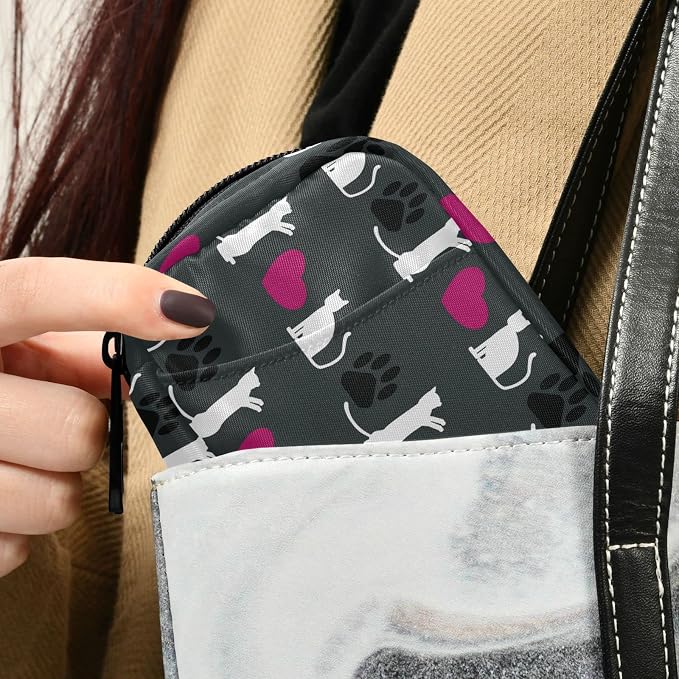 Cute Cat Heart Pill Case, Portable Weekly Pill Box Bag Container 7 Days Pill Organizer Vitamin Supplement Holder with Zipper for Travel Family Business
