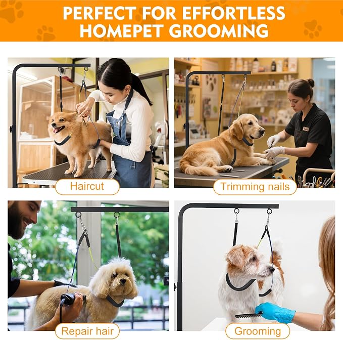 Adjustable Pet Grooming Arm with Clamp for Small & Medium Large Dogs,29" | Dog Grooming Arm,Grooming Loop & No Sit Haunch Holder Dog Grooming Station with Clamp for Home Use,Nail Trimming & Drying