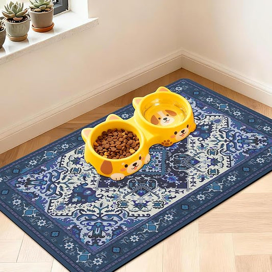 Pet Feeding Mat for Floors Waterproof Dog Mat for Food and Water Absorbent Quick Dry Non Slip mat for Cat Bowls
