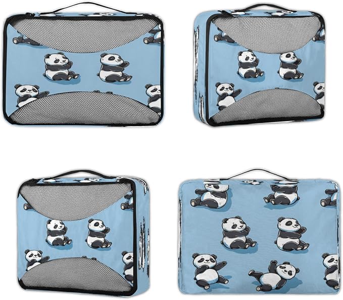 Packing Cubes for Travel, Cute Panda Travel Luggage Packing Organizers for Women Men, Large Custom Toiletries Bag for Cosmetics Toiletries, Cartoon Panda