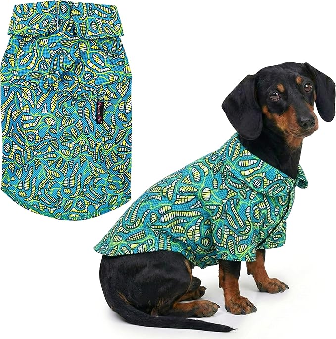 Parisian Pet Tribal Leaves Dog Shirt - Cotton Clothes for Large Dogs - Stylish Tropical Dog Outfit - Lightweight and Soft Puppy Clothes - Trendy Tshirts for Dogs - Comfortable Summer Camp Pet Apparel