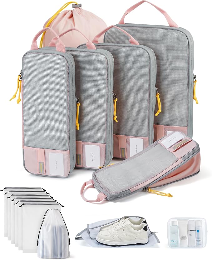 BAGSMART Compression Packing Cubes for Travel Essentials | 14 Set /6 Set /4 Set/2 Set, Lightweight, Durable