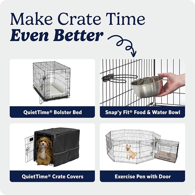 Midwest 22-Inch Double Door iCrate, for Extra-Small Breeds, Up to 15 lbs