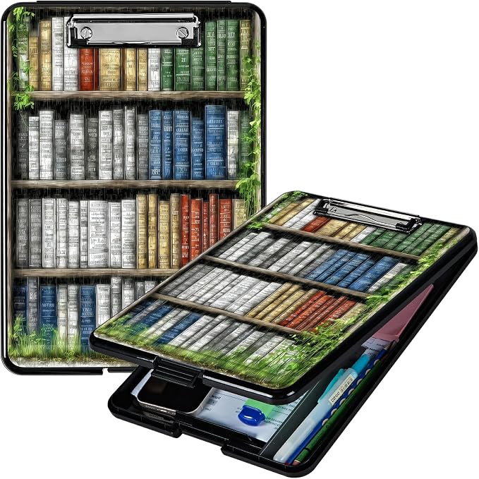 Heavy Duty Storage Clipboard, Slim Nursing Clipboard with Internal Pen Case, Portable File Organizer Case for A4 Letter Size Paper Office Medical Professionals, Green Books