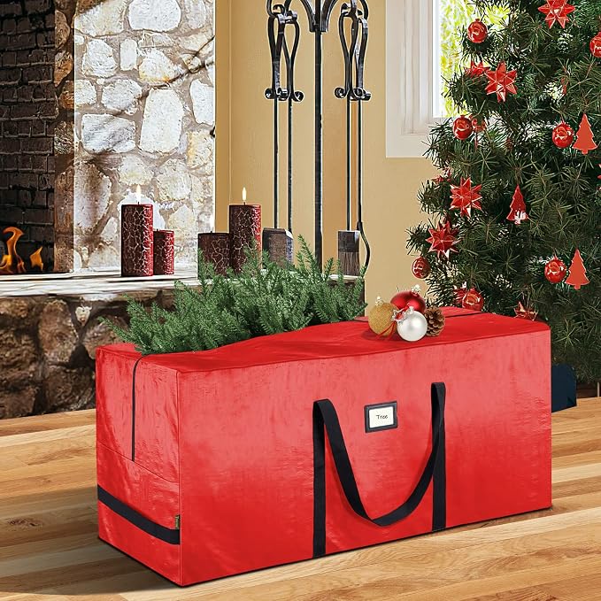 BALEINE 9 ft Christmas Tree Storage Bag, Heavy Duty Extra Large Artificial Christmas Tree Bag with Reinforced Handles and Dual Zippers Wide Opening (Grey, 2PK Combo)