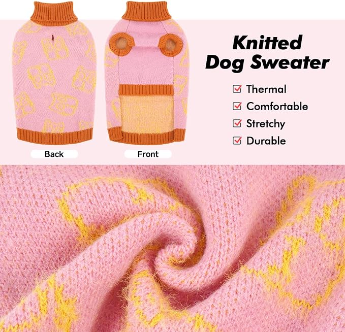 IDOMIK Dog Sweater with Foldable Turtleneck, Soft Pet Winter Sweater, XXL | Stretchy Knit Dog Sweaters for Large Dogs, Sleeveless Warm Dog Pullover Sweatshirt, Comfortable Winter Apparel