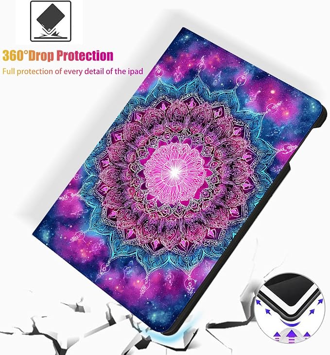 for Microsoft Surface Go 4/3/2/1-10.5" 2021 Tablet Case,Auto Wake/Sleep,Adjustable Stand Protective Cover - Mandala Starry Sky