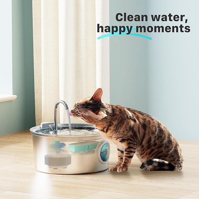 FOFNON Cat Water Fountain Filters: 12 Cat Fountain Replacement Filter for FOFNON Pet Water Fountain - 3 Months Set of Pet Fountains Filter - Including 6 Pieces Filters + 6 Pieces Sponges