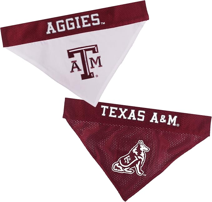 Pets First Collegiate Pet Accessories, Reversible Bandana, Texas A&M Aggies Size Large/X-Large