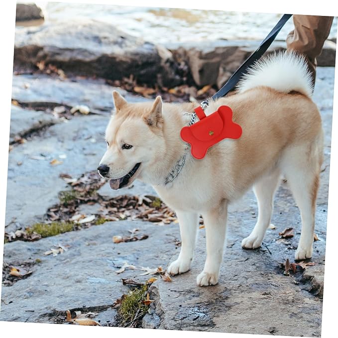 Kisangel Dog Waste Bag Holder Convenient Poop Bag Dispenser for Leash Durable PU Material Easy Attachment for Hiking Camping and Daily Walks