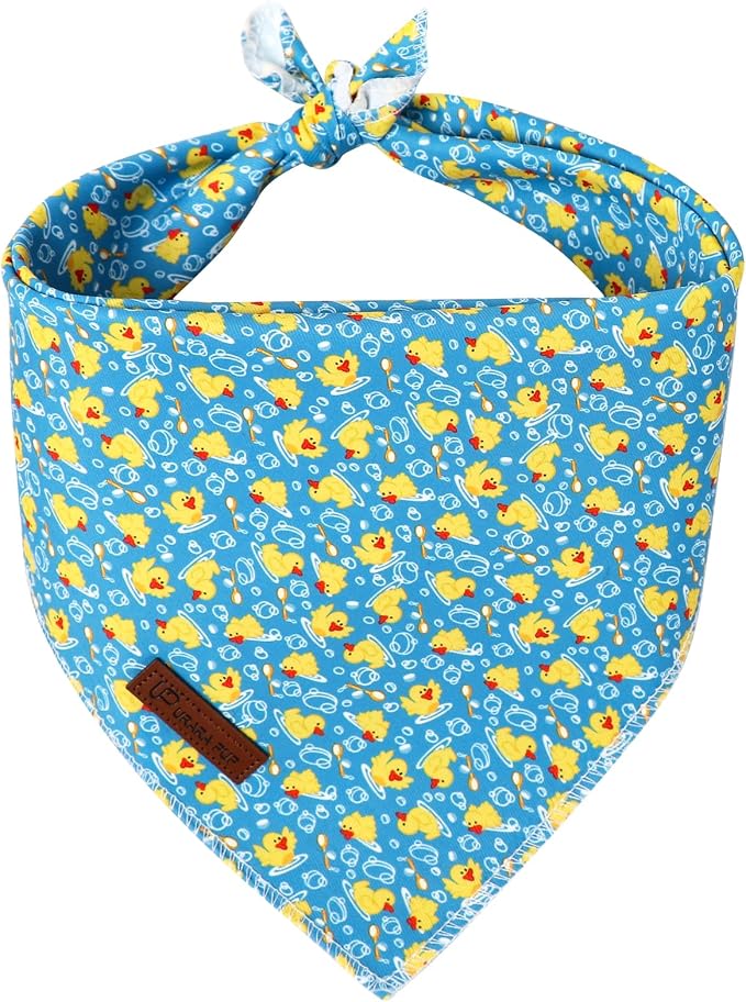 Duck Dog Bandana, Spring Summer Puppy Bandana for Boy Male Dogs, Soft Cotton Pet Pool Triangle Bid Scarf Kerchief for Girl Boy Dogs or Cats
