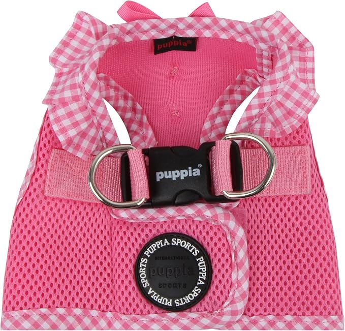 Puppia Vivien Vest Dog Harness Step-in All Season Mesh Cute No Pull No Choke Walking Training for Small Dog, Pink, Medium
