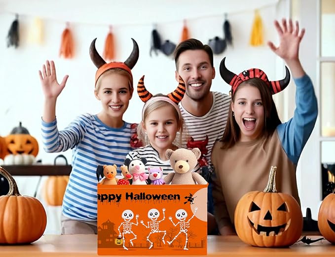 Large Halloween Themed Candy Gift Boo Basket for Kids Baby Personalized Adults Storage Bin Fall Decor(Orange Dance Skeleton)