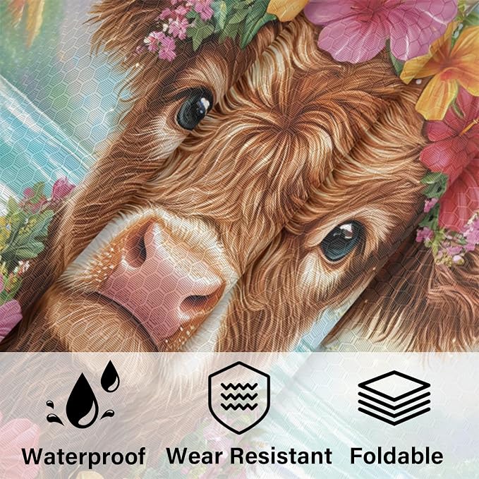Funny Highland Cow 6 Set Compression Packing Cubes Rustic Farmhouse Bull Animal Expandable Packing Organizer for Travel Accessories Luggage Suitcase Bag